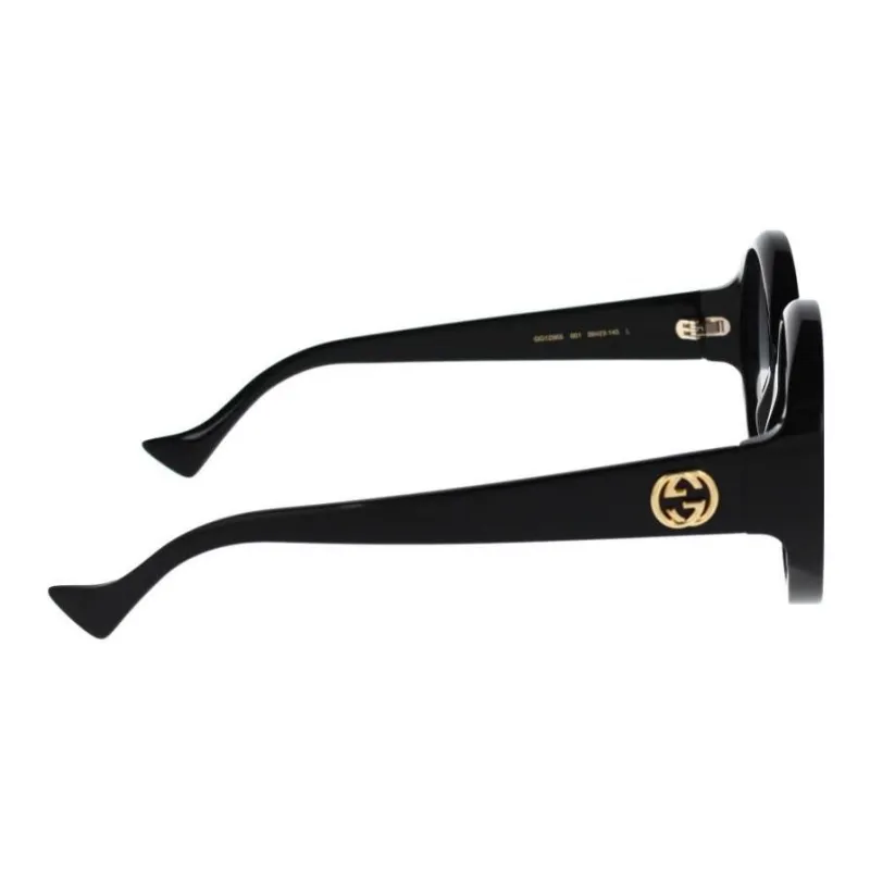 GUCCI Acetate Oval Sunglasses Women's Black-2