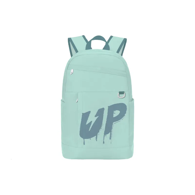 TURN UP Polyester Student Backpack Large Size Unisex Light Blue-29