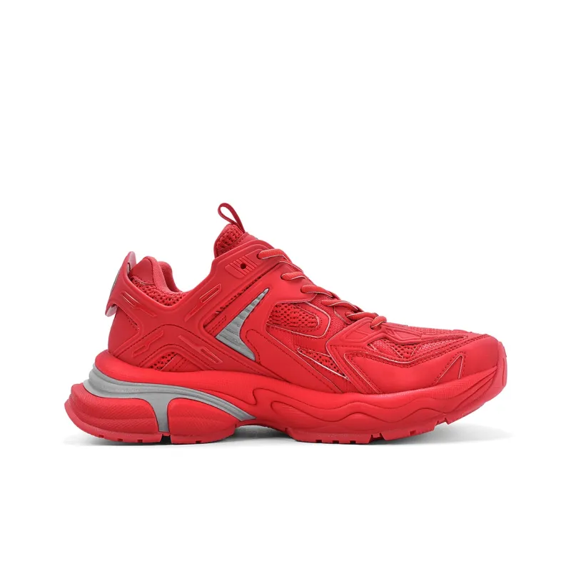 BASLS Chunky Sneakers Unisex Low Top Red/Dirty Red-3