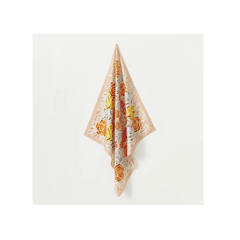 WENSLI Double Sided Print Medium Square Scarf Women's-4