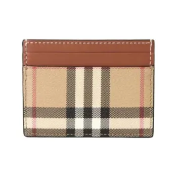 Burberry PU Polyurethane Card Holder Women's Brown