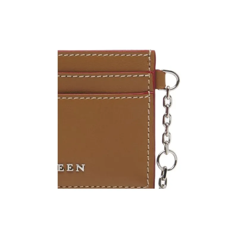 Alexander McQueen Cow Leather Card Holder Regular Women's Walnut-4