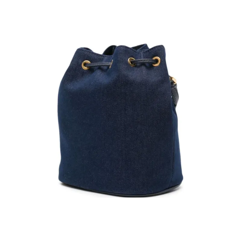 BALLY Fabric Bucket Bag Handbag Women's Blue-1