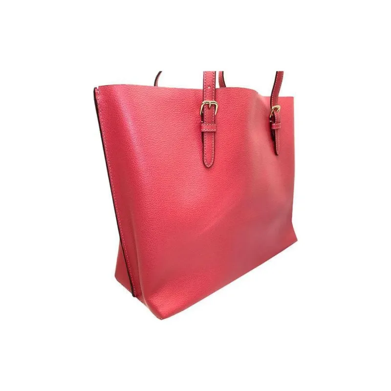 COACH Mollie Leather Tote Bag, Shopping Bag, Handbag, Shoulder Bag Tubas Women's Peach Pink-1