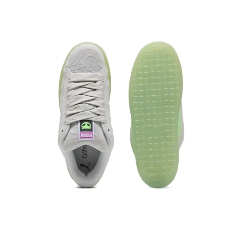 PUMA Suede XL Anti Slip Wear Resistant Low Top Skateboard Shoes Men's Silver Green-3