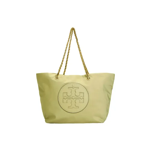 TORY BURCH Ella Fabric Artificial Leather Tote Bag Shopping Bag Shoulder Bag Handbag Medium Size Women's Olive