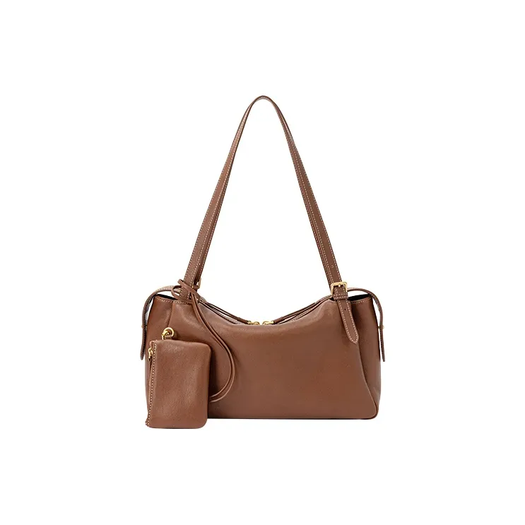 VANESSA HOGAN Cow Leather Shoulder Bag Large Size Women's Cocoa Red/Brown/Obsidian Black-1