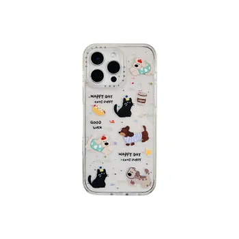 Wei Xin Acrylic Material Transparent Kitten Puppy Phone Cases Compatible With IPhone 16/15 Pro Max/Apple 13/14 Pro/Max