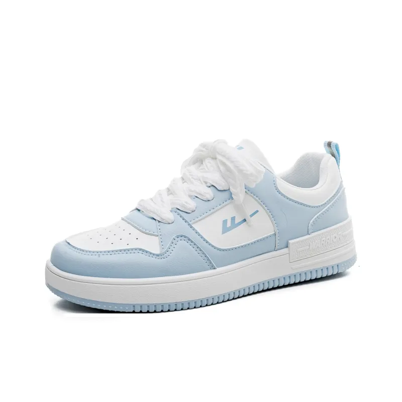 Warrior Lightweight And Breathable Low Top Skateboard Shoes Unisex Light Blue White-1