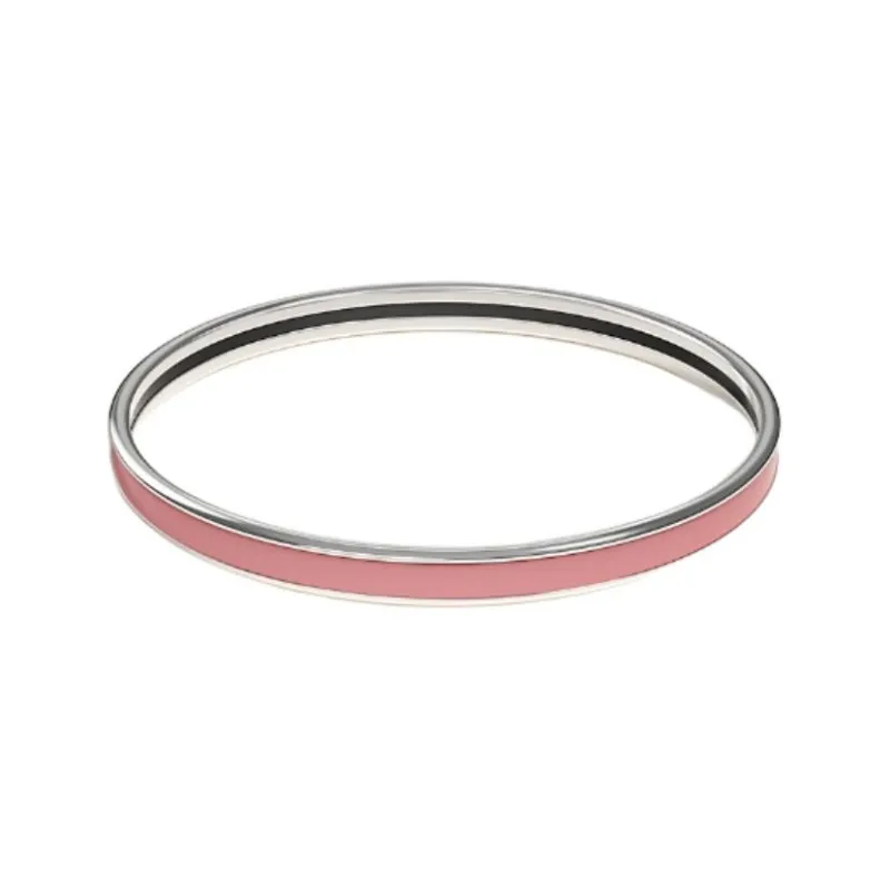 HERMES Enamel Bangles Women's Pink-1