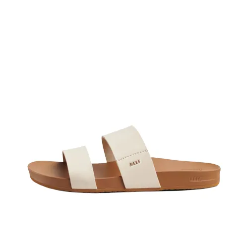 REEF Rubber Sole Slip-Resistant Abrasion-Resistant Slide Slippers Women's White Brown