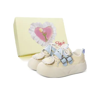FULLXUAN Youthful Niche Campus Style Trendy Casual Versatile Cloud Shoes Low Top Skateboard Shoes Women's Box Included