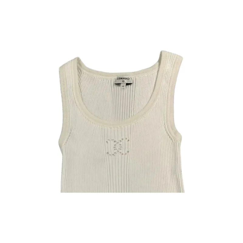 CHANEL Tank Tops Women's White-3