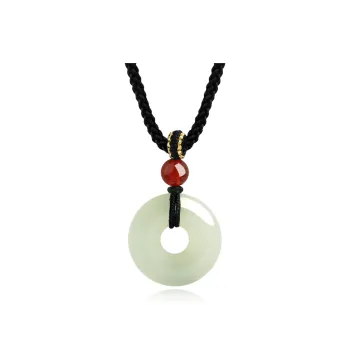 Lao Feng Xiang Hetian Jade Necklaces Pale Greenish White Jade Women's