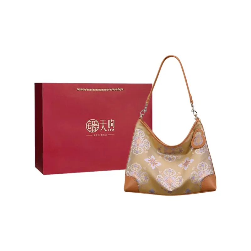 Pmsi Split Cow Leather Tote Bag, Shoulder Bag Medium Size Women's Light Brown/Purple-3