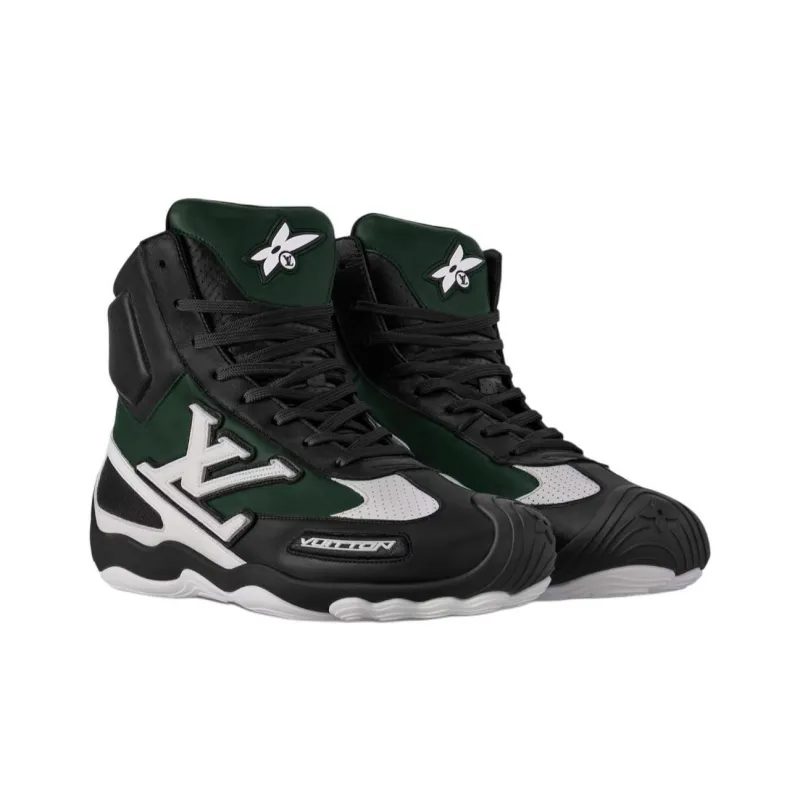 LOUIS VUITTON Footprint Racing 2025 Spring Summer Men's Collection High Top Casual Shoes Men's Black-2