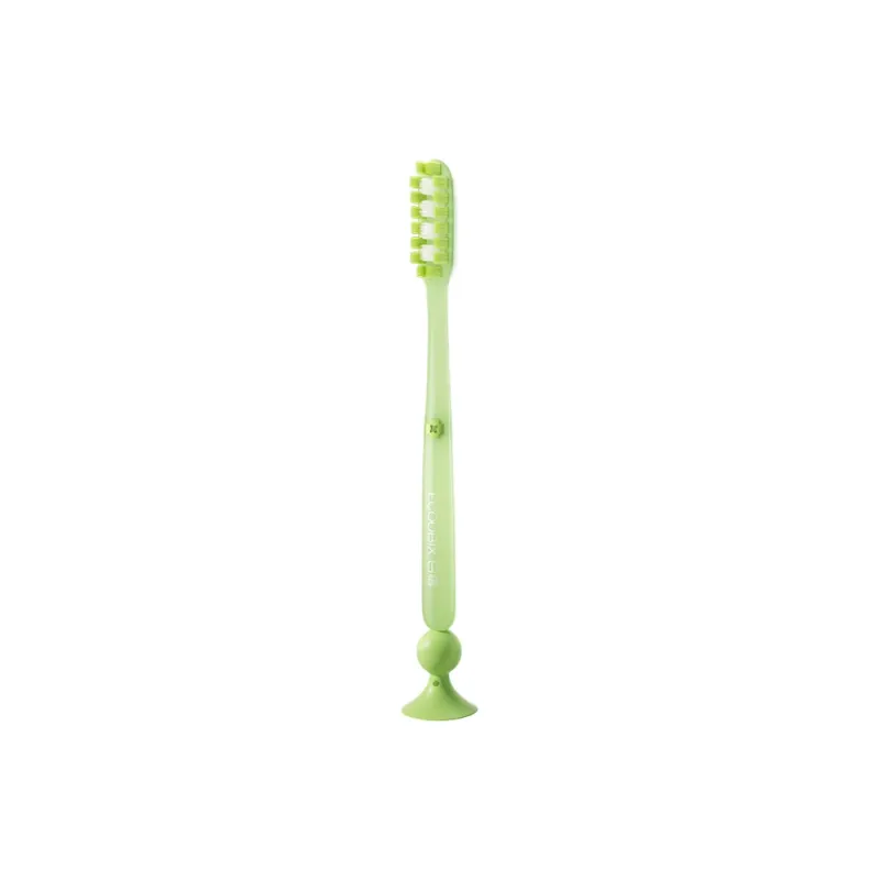 Ecoobix Long Cut Toothbrushes Slip Resistant Handle Bottom Suction Cup-3