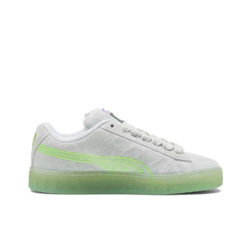 PUMA Suede XL Anti Slip Wear Resistant Low Top Skateboard Shoes Men's Silver Green-1