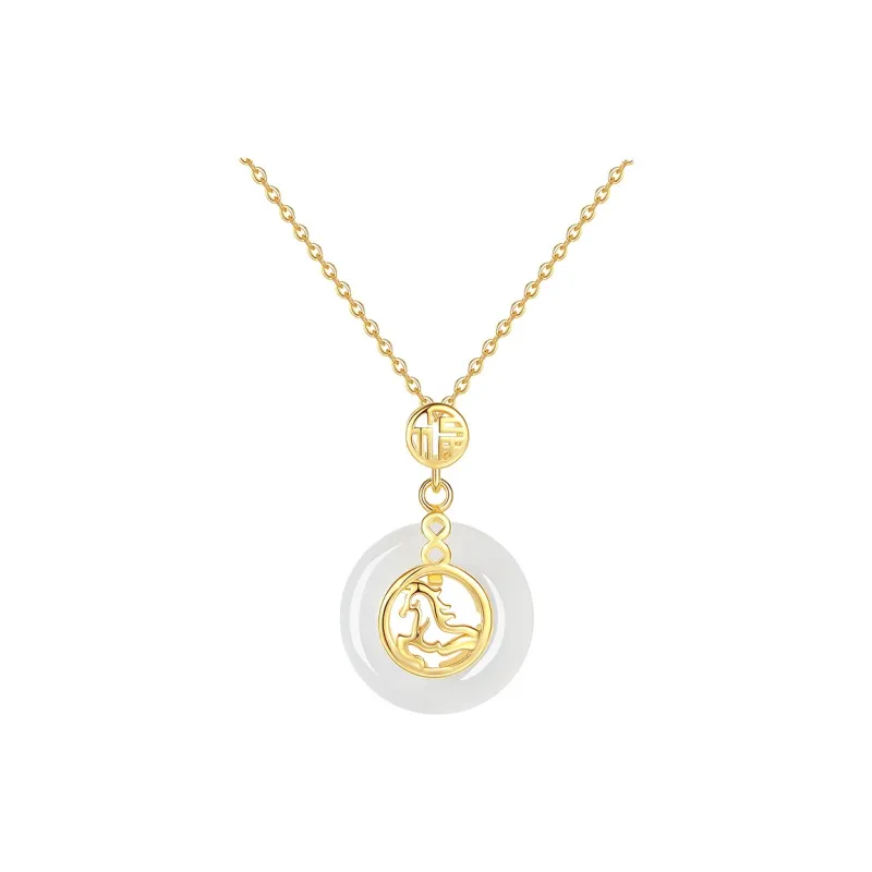 CHINA GOLD Chalcedony Jade Necklaces Women's-10