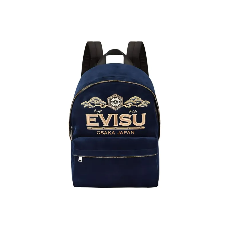 EVISU Velour Backpack Regular Men's Denim Blue-0