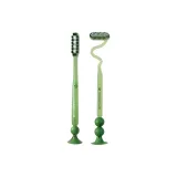 Transparent Green-Long Handle Toothbrush+Z-Shaped Toothbrush