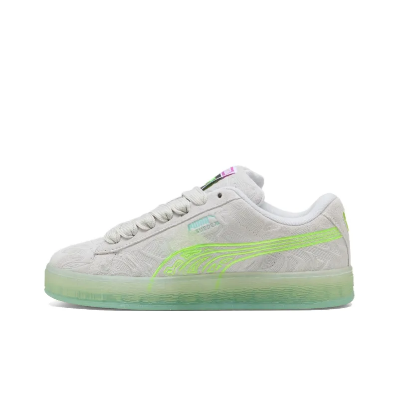 PUMA Suede XL Anti Slip Wear Resistant Low Top Skateboard Shoes Men's Silver Green-0