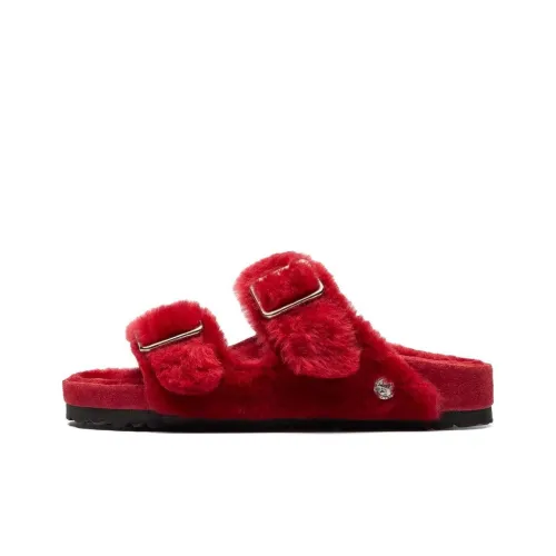 Birkenstock Rubber Sole Slip Resistant Slide Slippers Men's Red