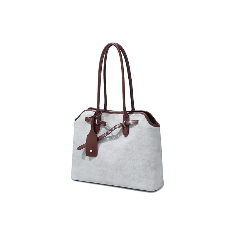 MAKEUP KITTEN PU Office Date Handbag Tote Bag Shoulder Bag Regular Women's Light Blue/Khaki-2