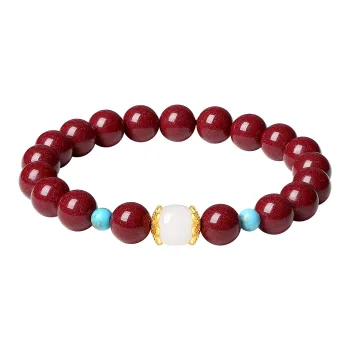Olampe Reconstructed Cinnabar Jade Bracelets Women's