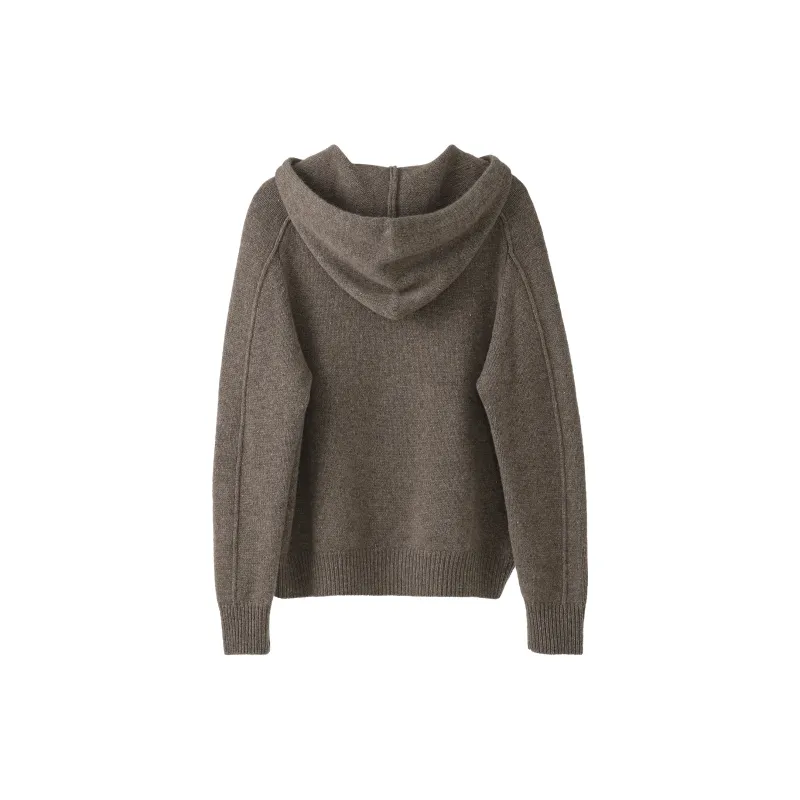 Fstudio Fall And Winter Korean Style Hooded Design Solid Color Inner Layer Wool Sweaters Women's-7