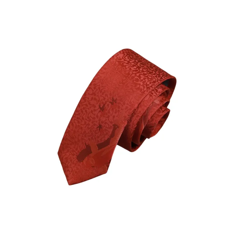 GOLDLION Polyester Ties Men's Red-2