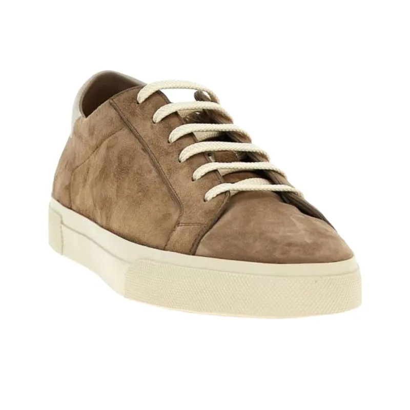Brunello Cucinelli Logo Embossed Lace Up Sneakers-3
