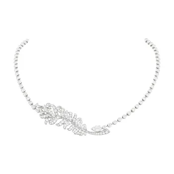 CHANEL 18K White Gold Necklaces Unisex Silver
