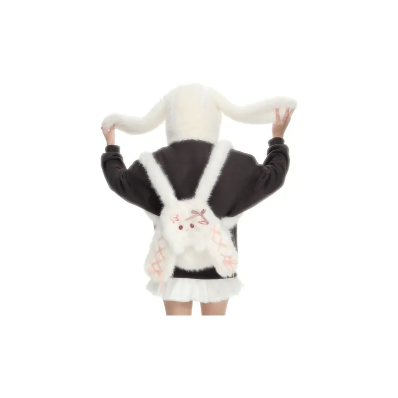 ResNonverba Plush Backpack Women's White-3