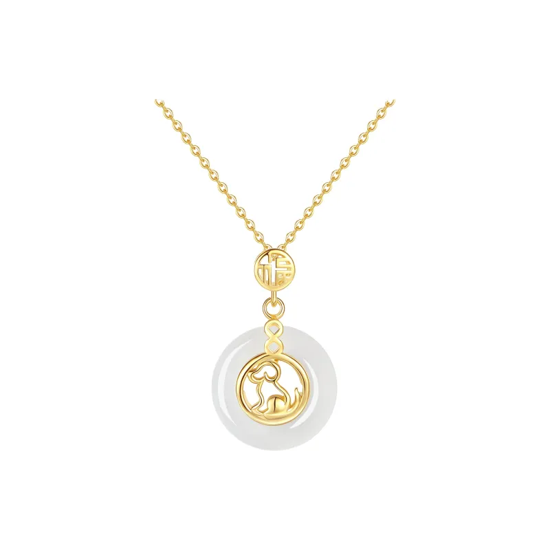 CHINA GOLD Chalcedony Jade Necklaces Women's-12