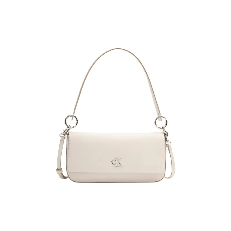 CALVIN KLEIN Synthetic Material Crossbody Bag, Shoulder Bag Women's Cow Ivory-0