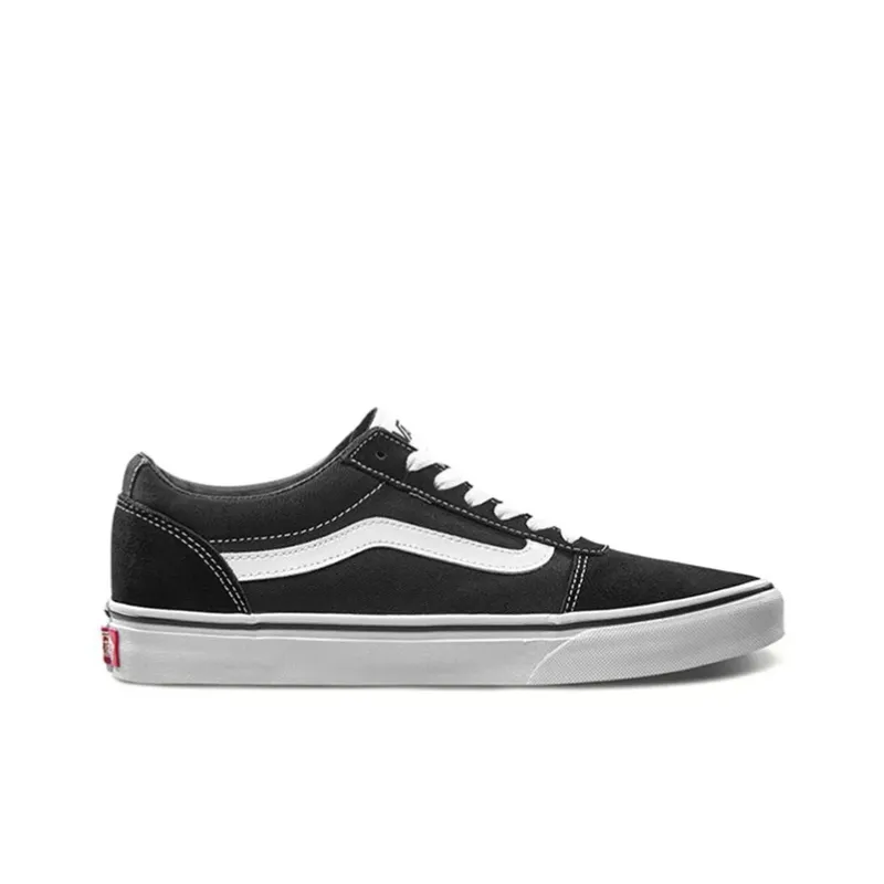 Vans Ward Low Top Kids' Skateboarding Shoes Black White Teenagers-1