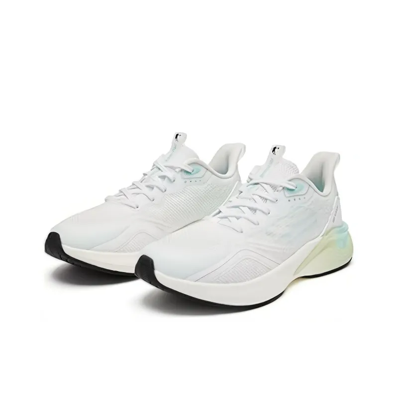 QIAODAN Boundless 5.0 Cushioning Low Top Running Shoes Women's White Green-2
