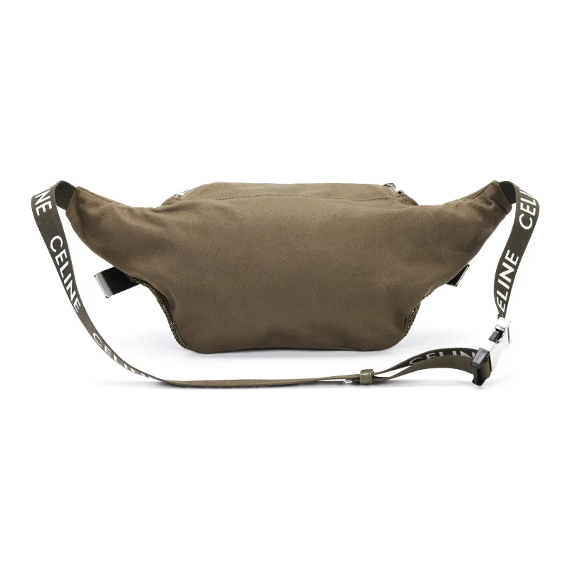 CELINE Polyamide Fabric Sling Bag, Crossbody Bag, Fanny Pack Tubas Men's Khaki Green-5