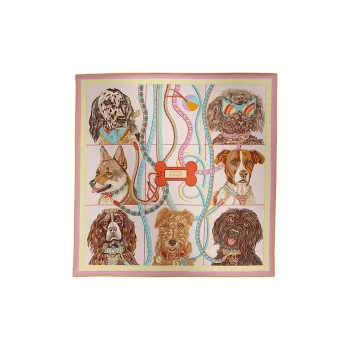 HERMES Mulberry Silk Silk Scarves Women's Gilded Beige
