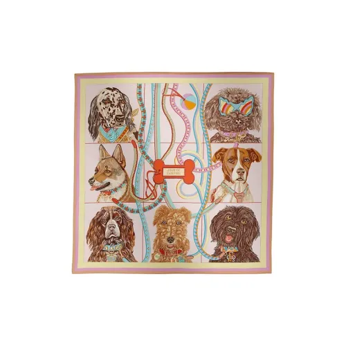HERMES Mulberry Silk Silk Scarves Women's Gilded Beige