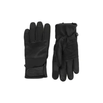 SEALSKINZ Leather Knit Gloves Unisex Black