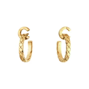 CHANEL 18K Gold Earrings Unisex Gold