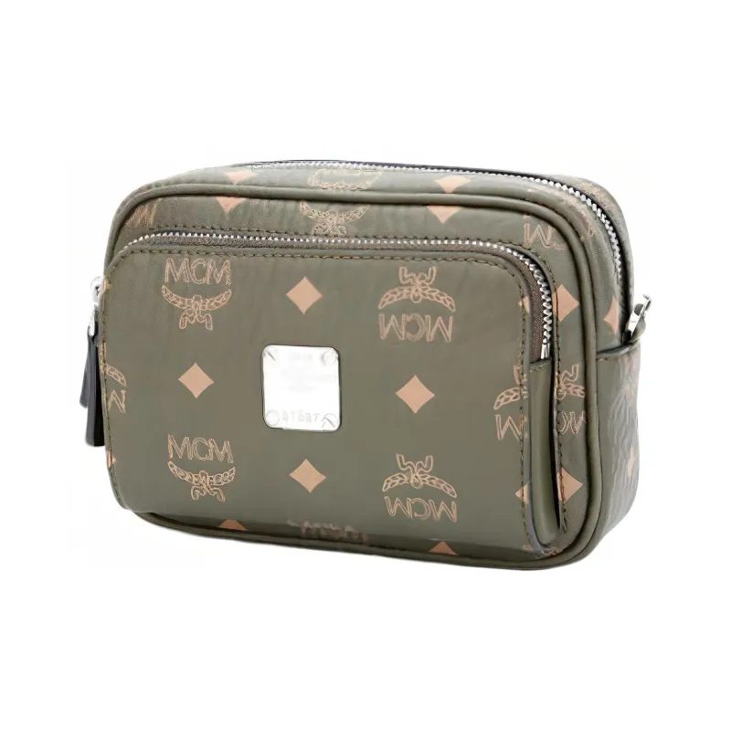 MCM Klassik Visetos Leather One Shoulder Handbag, Crossbody Bag Women's Green-1