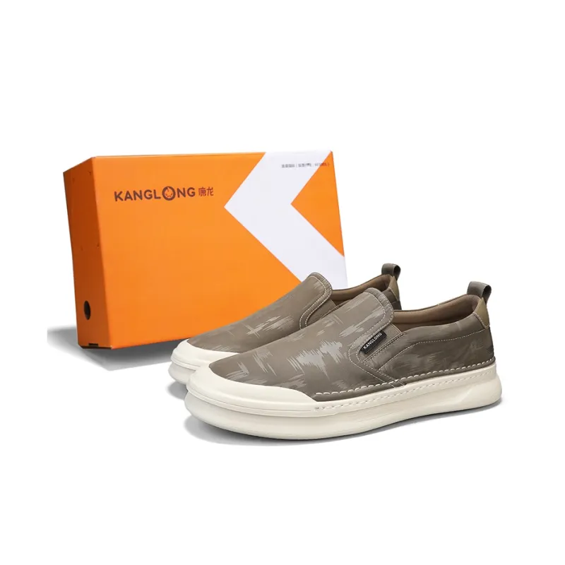 KANGLONG Men's Casual Shoes Men Low Top Tea Umber/Ink Black-1