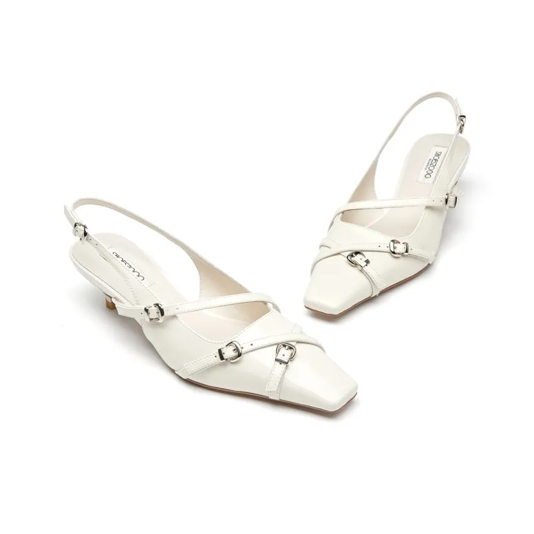 SHOESZOOO Square Toe Low Vamp Fashion Shoes Irregular Heel High Heels 4cm Women's-7