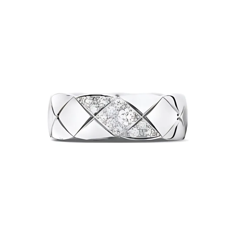 CHANEL 18K White Gold Rings Unisex Silver-1