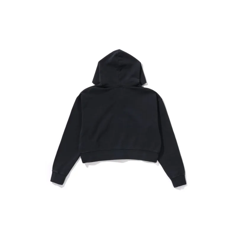 Bape Women's Pigment Dyed One Point Cropped Zip Hoodie Pink-1