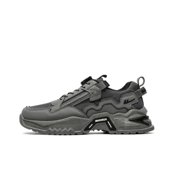 Warrior Breathable Height Increasing Low Top Chunky Sneakers Men's Dark Gray