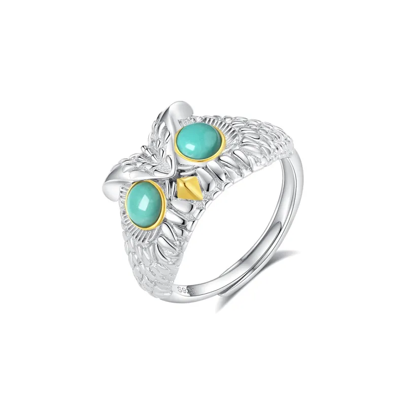 QIAOWUQIAONV Turquoise Rings Women's-0